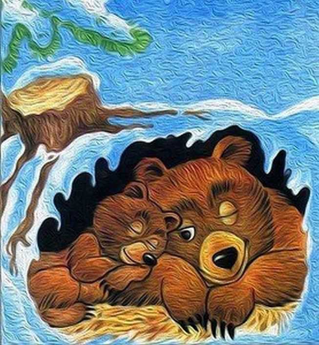 Как медведицы рожают медвежат в спячке?