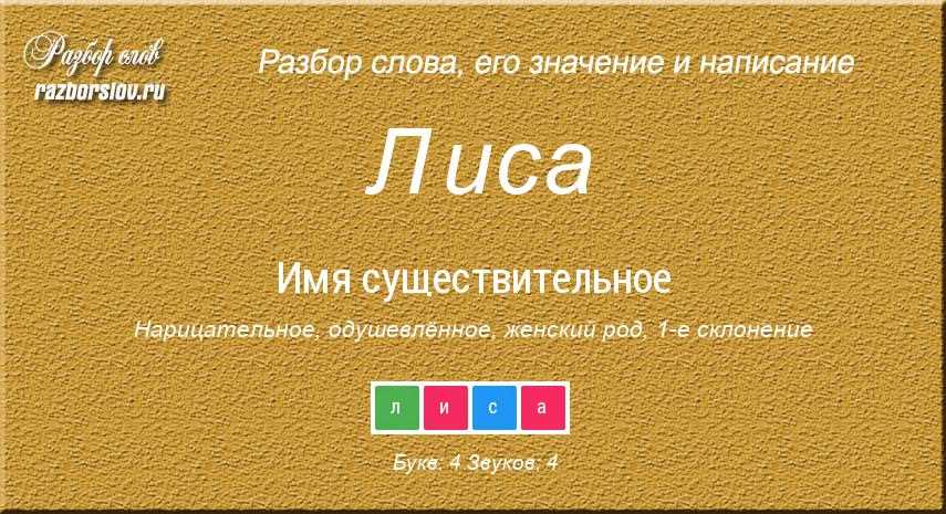 В каком числе и падеже используется слово «лиса»?