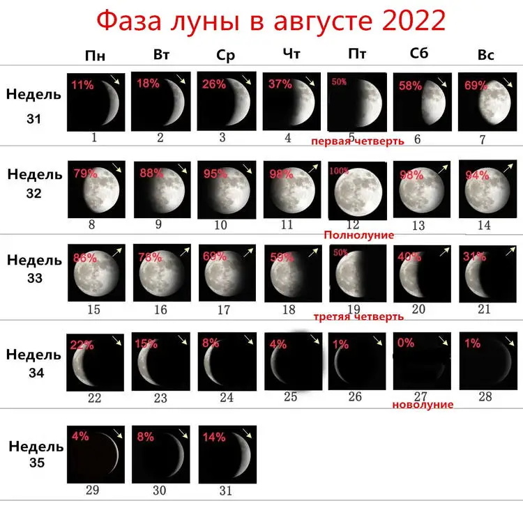 Когда будет возрастающая луна?